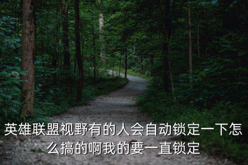 英雄联盟视野有的人会自动锁定一下怎么搞的啊我的要一直锁定