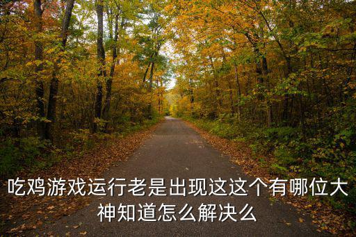 吃鸡游戏运行老是出现这这个有哪位大神知道怎么解决么