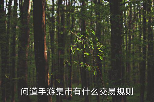 问道手游集市有什么交易规则