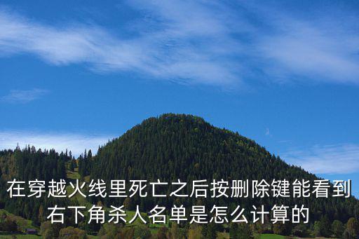 在穿越火线里死亡之后按删除键能看到右下角杀人名单是怎么计算的