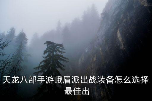 天龙八部手游峨眉派出战装备怎么选择 最佳出