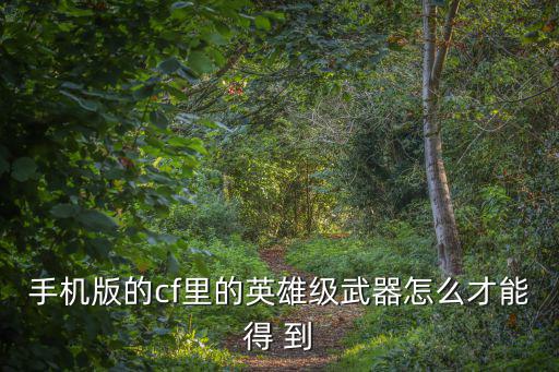 手机版的cf里的英雄级武器怎么才能得 到