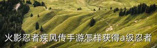 火影忍者疾风传手游怎样获得a级忍者