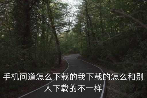 手机问道怎么下载的我下载的怎么和别人下载的不一样