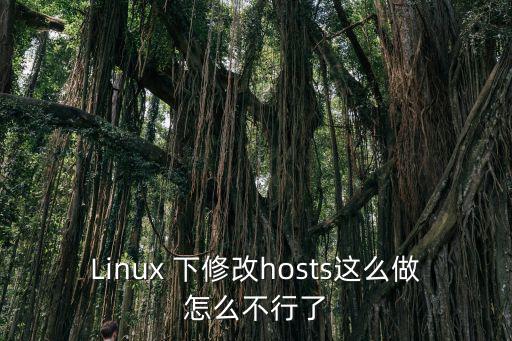 Linux 下修改hosts这么做怎么不行了