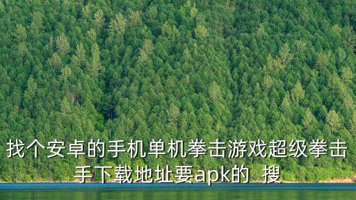 找个安卓的手机单机拳击游戏超级拳击手下载地址要apk的  搜