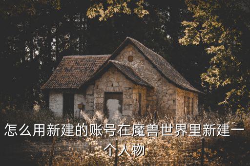 怎么用新建的账号在魔兽世界里新建一个人物