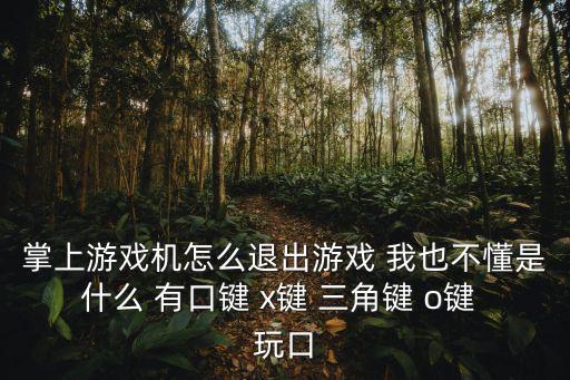 掌上游戏机怎么退出游戏 我也不懂是什么 有口键 x键 三角键 o键 玩口