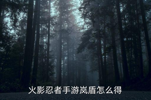 火影忍者手游岚盾怎么得