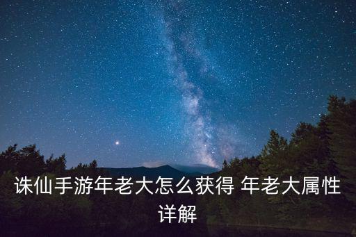 诛仙手游年老大怎么获得 年老大属性详解