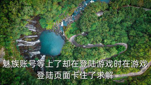 魅族账号等上了却在登陆游戏时在游戏登陆页面卡住了求解