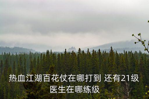 热血江湖百花仗在哪打到 还有21级医生在哪练级
