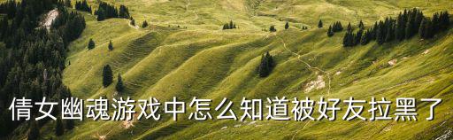 倩女幽魂游戏中怎么知道被好友拉黑了