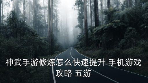 神武手游修炼怎么快速提升 手机游戏攻略 五游