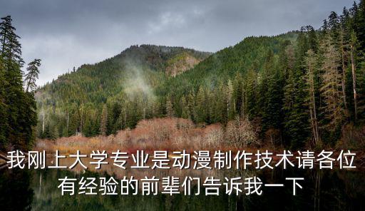 我刚上大学专业是动漫制作技术请各位有经验的前辈们告诉我一下