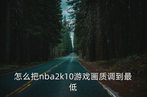 怎么把nba2k10游戏画质调到最低