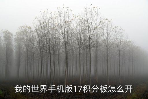 我的世界手机版17积分板怎么开