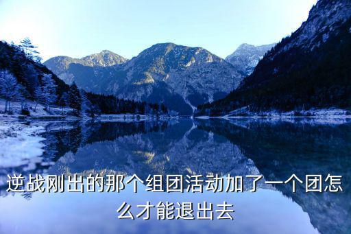 逆战刚出的那个组团活动加了一个团怎么才能退出去