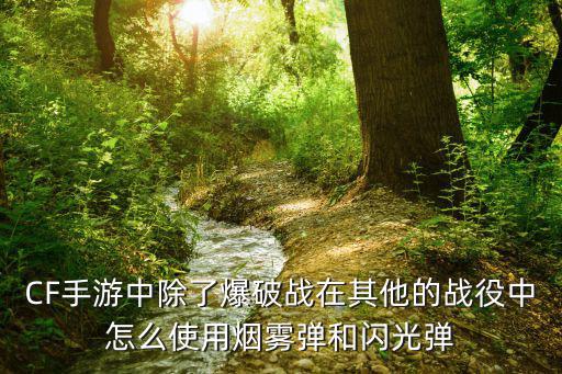 CF手游中除了爆破战在其他的战役中怎么使用烟雾弹和闪光弹