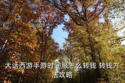 大话西游手游时间服怎么转钱 转钱方法攻略