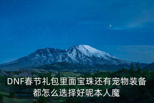 DNF春节礼包里面宝珠还有宠物装备都怎么选择好呢本人魔