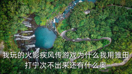 我玩的火影疾风传游戏为什么我用雏田打宁次不出来还有什么奥