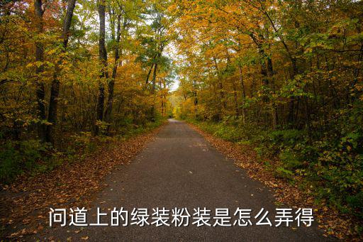 问道上的绿装粉装是怎么弄得