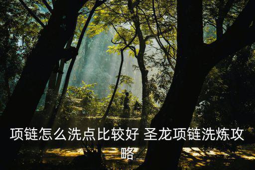 项链怎么洗点比较好 圣龙项链洗炼攻略