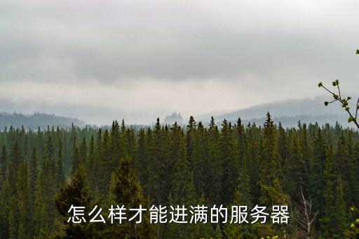 怎么样才能进满的服务器