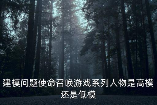 建模问题使命召唤游戏系列人物是高模还是低模