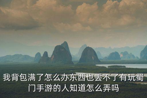 我背包满了怎么办东西也丢不了有玩蜀门手游的人知道怎么弄吗