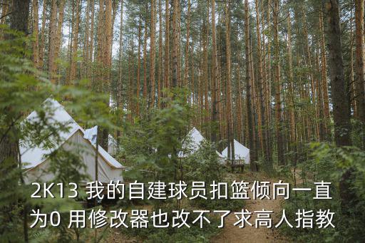 2K13 我的自建球员扣篮倾向一直为0 用修改器也改不了求高人指教
