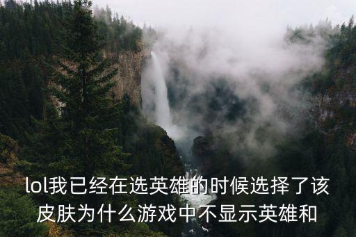 lol我已经在选英雄的时候选择了该皮肤为什么游戏中不显示英雄和