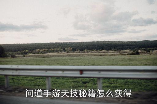 问道手游天技秘籍怎么获得