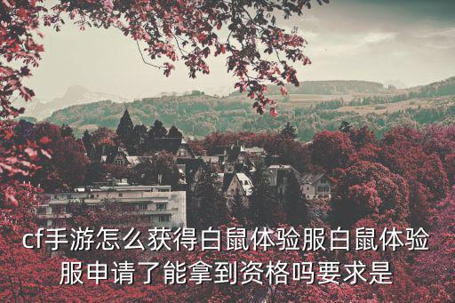 cf手游怎么获得白鼠体验服白鼠体验服申请了能拿到资格吗要求是