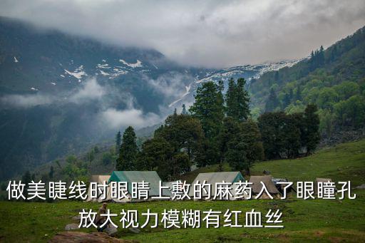 做美睫线时眼睛上敷的麻药入了眼瞳孔放大视力模糊有红血丝