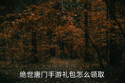 绝世唐门手游礼包怎么领取