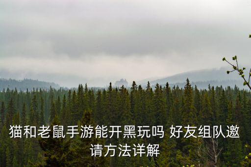 猫和老鼠手游能开黑玩吗 好友组队邀请方法详解