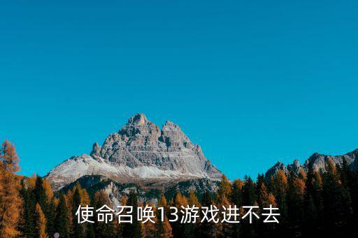 使命召唤13游戏进不去