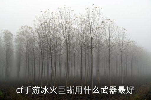 cf手游冰火巨蜥用什么武器最好