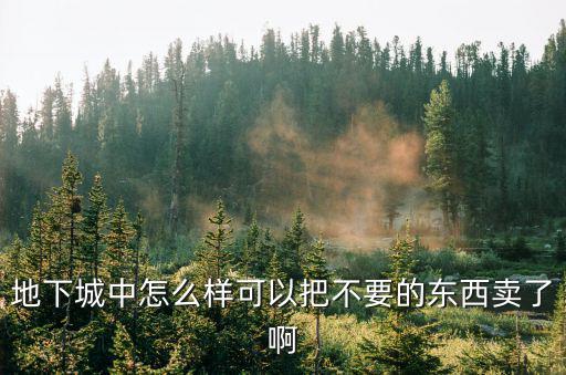 地下城中怎么样可以把不要的东西卖了啊