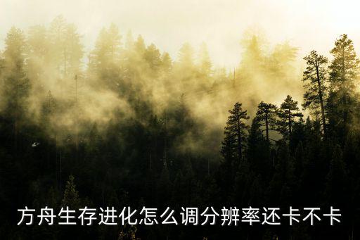 方舟生存进化怎么调分辨率还卡不卡