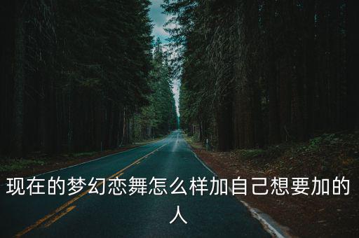 现在的梦幻恋舞怎么样加自己想要加的人