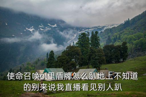 使命召唤ol里盾牌怎么趴地上不知道的别来说我直播看见别人趴