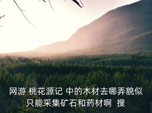 网游 桃花源记 中的木材去哪弄貌似只能采集矿石和药材啊 搜