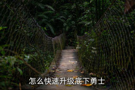 我的勇士手游怎么升级，怎么快速升级底下勇士