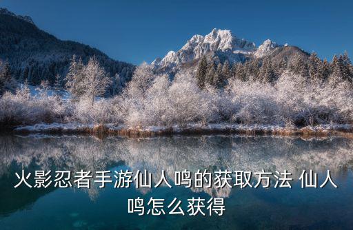火影忍者手游仙人鸣的获取方法 仙人鸣怎么获得