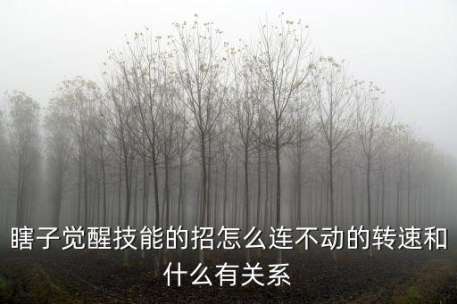 瞎子觉醒技能的招怎么连不动的转速和什么有关系