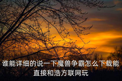 魔兽手游怎么下载魔兽争霸，谁能详细的说一下魔兽争霸怎么下载能直接和浩方联网玩