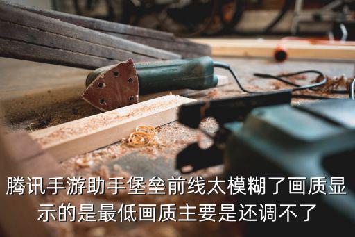 腾讯手游助手堡垒前线太模糊了画质显示的是最低画质主要是还调不了